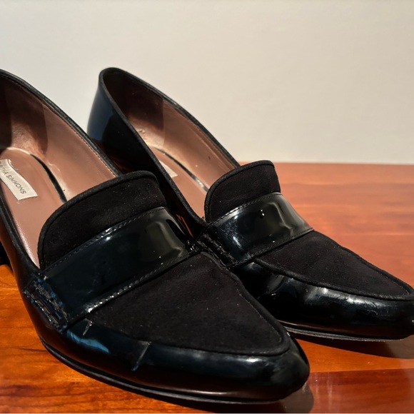 Tabitha Simmons Modist block heels in black patent with suede accents - Picture 2 of 11